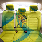 Personalised Hockeyroos Kangaroo Field Hockey Back Car Seat Cover Dynamic Australia Green Gold Athlete Mascot Design