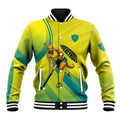 Personalised Hockeyroos Kangaroo Field Hockey Baseball Jacket Dynamic Australia Green Gold Athlete Mascot Design