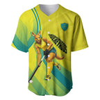 Personalised Hockeyroos Kangaroo Field Hockey Baseball Jersey Dynamic Australia Green Gold Athlete Mascot Design