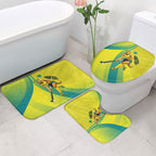 Personalised Hockeyroos Kangaroo Field Hockey Bathroom Set Dynamic Australia Green Gold Athlete Mascot Design