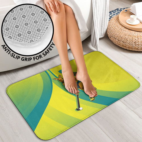 Personalised Hockeyroos Kangaroo Field Hockey Bathroom Set Dynamic Australia Green Gold Athlete Mascot Design