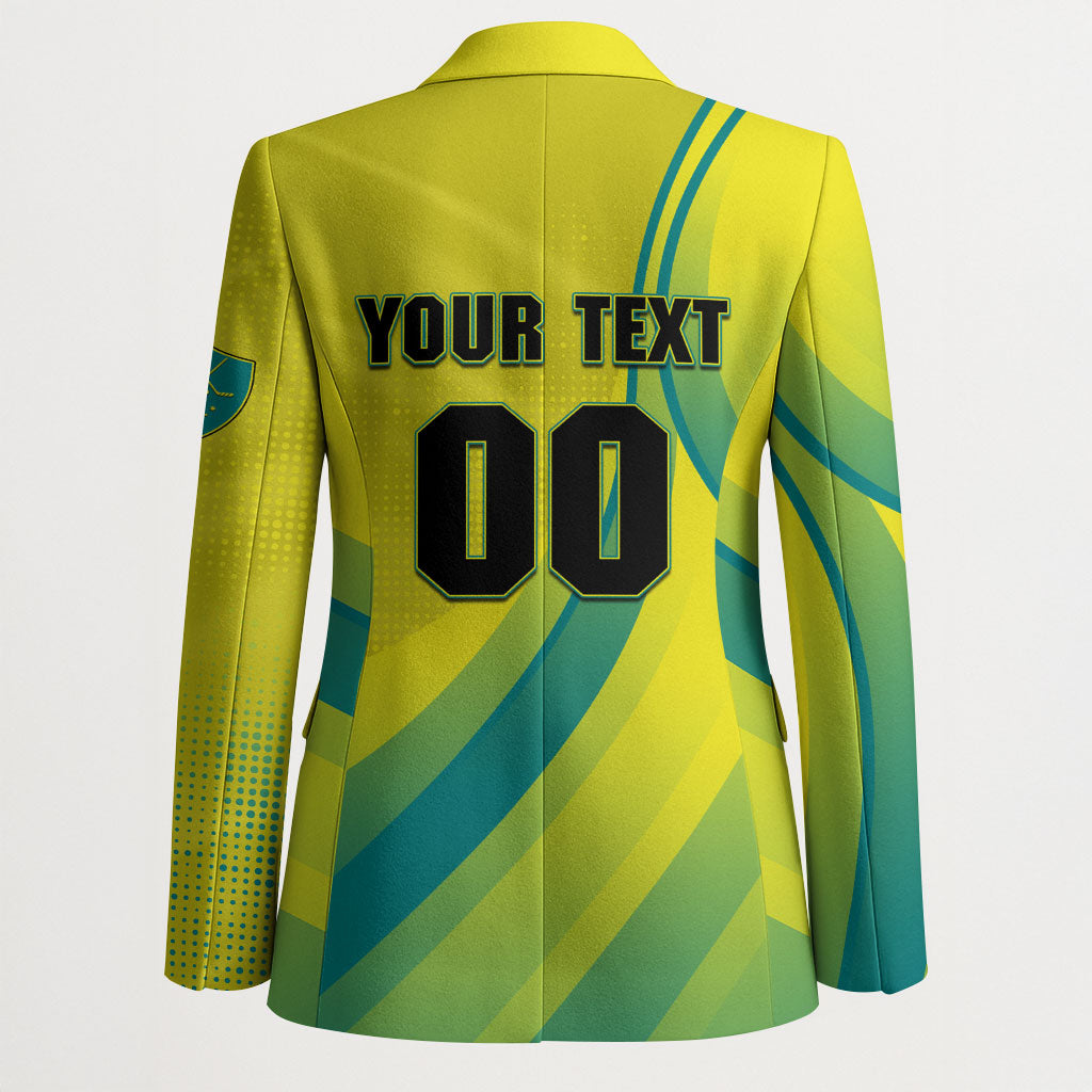 Personalised Hockeyroos Kangaroo Field Hockey Blazer Dynamic Australia Green Gold Athlete Mascot Design