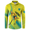 Personalised Hockeyroos Kangaroo Field Hockey Button Sweatshirt Dynamic Australia Green Gold Athlete Mascot Design