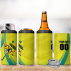 Personalised Hockeyroos Kangaroo Field Hockey 4 in 1 Can Cooler Tumbler Dynamic Australia Green Gold Athlete Mascot Design