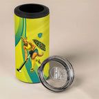 Personalised Hockeyroos Kangaroo Field Hockey 4 in 1 Can Cooler Tumbler Dynamic Australia Green Gold Athlete Mascot Design