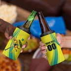 Personalised Hockeyroos Kangaroo Field Hockey 4 in 1 Can Cooler Tumbler Dynamic Australia Green Gold Athlete Mascot Design
