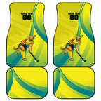 Personalised Hockeyroos Kangaroo Field Hockey Car Mats Dynamic Australia Green Gold Athlete Mascot Design