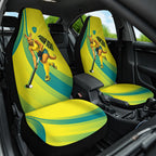 Personalised Hockeyroos Kangaroo Field Hockey Car Seat Cover Dynamic Australia Green Gold Athlete Mascot Design
