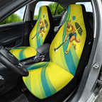 Personalised Hockeyroos Kangaroo Field Hockey Car Seat Cover Dynamic Australia Green Gold Athlete Mascot Design