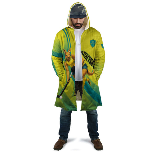 Personalised Hockeyroos Kangaroo Field Hockey Cloak Dynamic Australia Green Gold Athlete Mascot Design