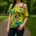 Personalised Hockeyroos Kangaroo Field Hockey Cross Shoulder Shirt Dynamic Australia Green Gold Athlete Mascot Design