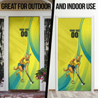 Personalised Hockeyroos Kangaroo Field Hockey Door Cover Dynamic Australia Green Gold Athlete Mascot Design