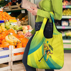 Personalised Hockeyroos Kangaroo Field Hockey Grocery Bag Dynamic Australia Green Gold Athlete Mascot Design
