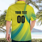 Personalised Hockeyroos Kangaroo Field Hockey Hawaiian Shirt Dynamic Australia Green Gold Athlete Mascot Design