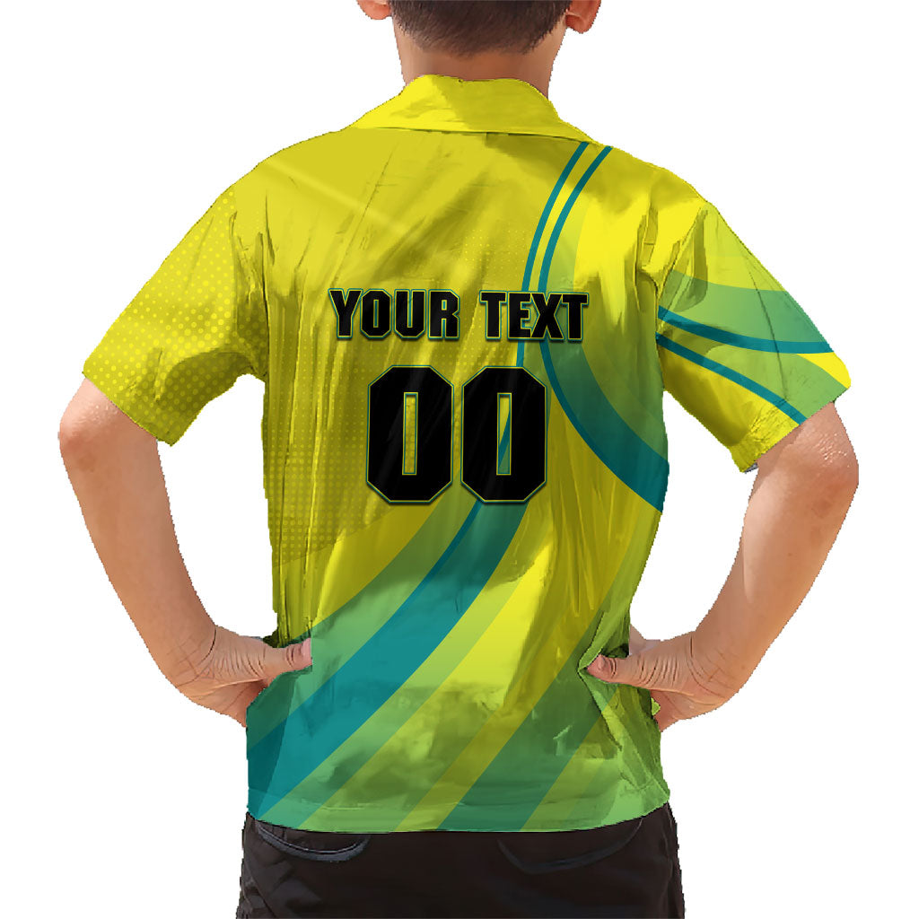 Personalised Hockeyroos Kangaroo Field Hockey Hawaiian Shirt Dynamic Australia Green Gold Athlete Mascot Design