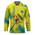 Personalised Hockeyroos Kangaroo Field Hockey Hockey Jersey Dynamic Australia Green Gold Athlete Mascot Design