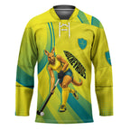 Personalised Hockeyroos Kangaroo Field Hockey Hockey Jersey Dynamic Australia Green Gold Athlete Mascot Design