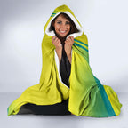 Personalised Hockeyroos Kangaroo Field Hockey Hooded Blanket Dynamic Australia Green Gold Athlete Mascot Design