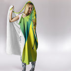 Personalised Hockeyroos Kangaroo Field Hockey Hooded Blanket Dynamic Australia Green Gold Athlete Mascot Design