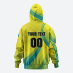 Personalised Hockeyroos Kangaroo Field Hockey Hoodie Dynamic Australia Green Gold Athlete Mascot Design