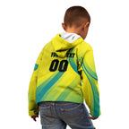 Personalised Hockeyroos Kangaroo Field Hockey Kid Hoodie Dynamic Australia Green Gold Athlete Mascot Design