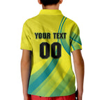 Personalised Hockeyroos Kangaroo Field Hockey Kid Polo Shirt Dynamic Australia Green Gold Athlete Mascot Design