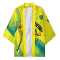 Personalised Hockeyroos Kangaroo Field Hockey Kimono Dynamic Australia Green Gold Athlete Mascot Design
