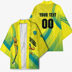 Personalised Hockeyroos Kangaroo Field Hockey Kimono Dynamic Australia Green Gold Athlete Mascot Design