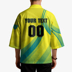Personalised Hockeyroos Kangaroo Field Hockey Kimono Dynamic Australia Green Gold Athlete Mascot Design