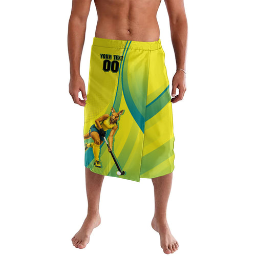 Personalised Hockeyroos Kangaroo Field Hockey Lavalava Dynamic Australia Green Gold Athlete Mascot Design