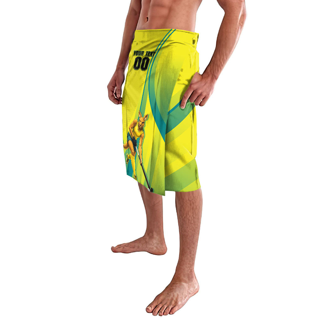 Personalised Hockeyroos Kangaroo Field Hockey Lavalava Dynamic Australia Green Gold Athlete Mascot Design