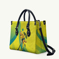Personalised Hockeyroos Kangaroo Field Hockey Leather Bag Dynamic Australia Green Gold Athlete Mascot Design