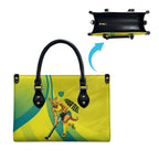 Personalised Hockeyroos Kangaroo Field Hockey Leather Bag Dynamic Australia Green Gold Athlete Mascot Design