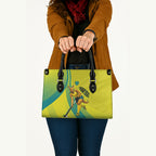 Personalised Hockeyroos Kangaroo Field Hockey Leather Bag Dynamic Australia Green Gold Athlete Mascot Design