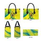 Personalised Hockeyroos Kangaroo Field Hockey Leather Bag Dynamic Australia Green Gold Athlete Mascot Design