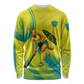 Personalised Hockeyroos Kangaroo Field Hockey Long Sleeve Shirt Dynamic Australia Green Gold Athlete Mascot Design