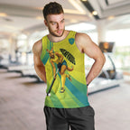 Personalised Hockeyroos Kangaroo Field Hockey Men Tank Top Dynamic Australia Green Gold Athlete Mascot Design