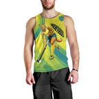 Personalised Hockeyroos Kangaroo Field Hockey Men Tank Top Dynamic Australia Green Gold Athlete Mascot Design
