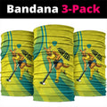 Personalised Hockeyroos Kangaroo Field Hockey Neck Gaiter Dynamic Australia Green Gold Athlete Mascot Design