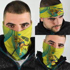 Personalised Hockeyroos Kangaroo Field Hockey Neck Gaiter Dynamic Australia Green Gold Athlete Mascot Design