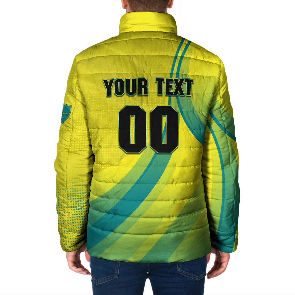 Personalised Hockeyroos Kangaroo Field Hockey Padded Jacket Dynamic Australia Green Gold Athlete Mascot Design