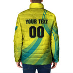 Personalised Hockeyroos Kangaroo Field Hockey Padded Jacket Dynamic Australia Green Gold Athlete Mascot Design