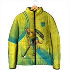 Personalised Hockeyroos Kangaroo Field Hockey Padded Jacket Dynamic Australia Green Gold Athlete Mascot Design