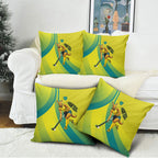Personalised Hockeyroos Kangaroo Field Hockey Pillow Cover Dynamic Australia Green Gold Athlete Mascot Design