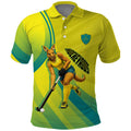 Personalised Hockeyroos Kangaroo Field Hockey Polo Shirt Dynamic Australia Green Gold Athlete Mascot Design