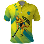 Personalised Hockeyroos Kangaroo Field Hockey Polo Shirt Dynamic Australia Green Gold Athlete Mascot Design