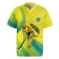 Personalised Hockeyroos Kangaroo Field Hockey Rugby Jersey Dynamic Australia Green Gold Athlete Mascot Design
