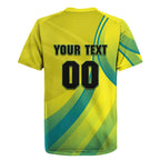 Personalised Hockeyroos Kangaroo Field Hockey Rugby Jersey Dynamic Australia Green Gold Athlete Mascot Design