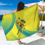 Personalised Hockeyroos Kangaroo Field Hockey Sarong Dynamic Australia Green Gold Athlete Mascot Design