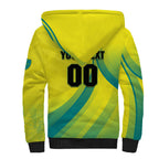 Personalised Hockeyroos Kangaroo Field Hockey Sherpa Hoodie Dynamic Australia Green Gold Athlete Mascot Design
